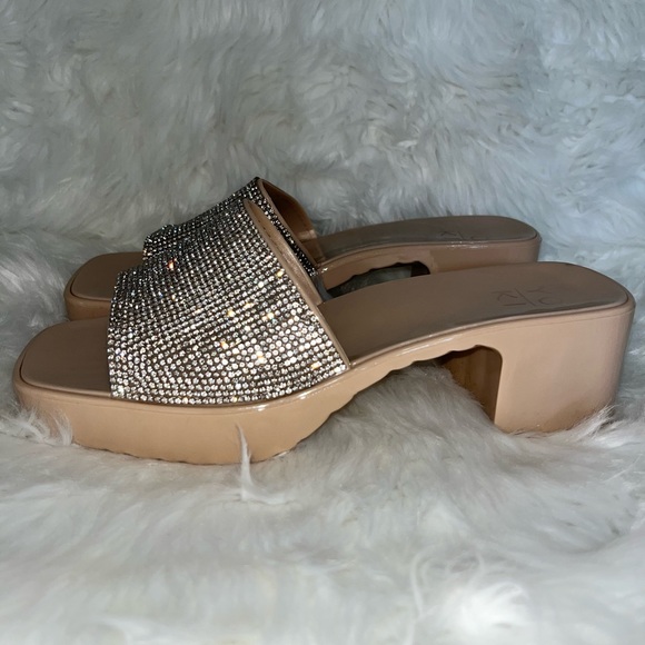 👡 YOKI PLASTIC ROSE GOLD SANDALS WITH RHINESTONES - Picture 7 of 10